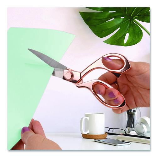 Image of Westcott® 16968 Vintage Stainless Steel Scissors, 8" Long, Offset Rose Gold Handle