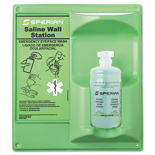 Image of Honeywell 32-000460-0000-H5 Saline Eye Wash Wall Station, 16 oz Bottle, 1 Bottle/Station