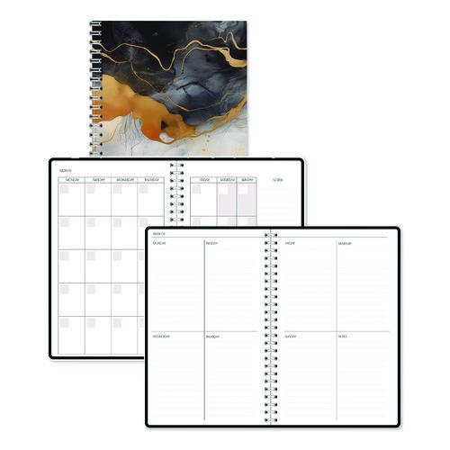 Image of House of Doolittle 2121-48 Recycled Non-Dated Monthly/Weekly Planner, Gold and Smoke, Multicolor Cover, Undated