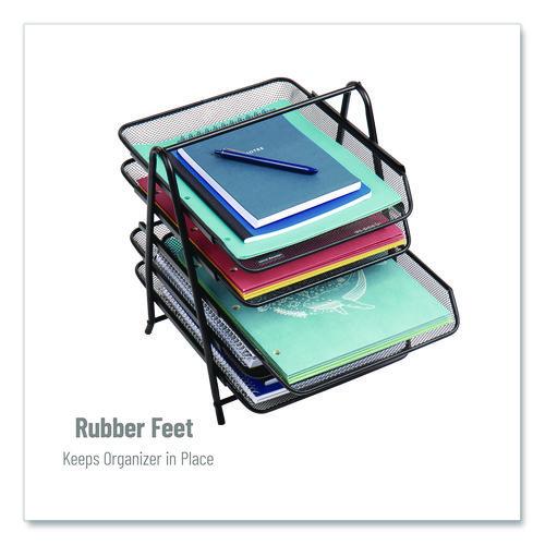Image of Mind Reader Metal Mesh Desk Tray Organizer, 5-Tier, Letter Size, 14 x 11.75 x 14.5, Black