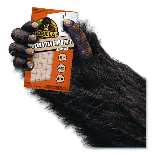 Image of Gorilla® 102745 Removable Mounting Putty, Repositionable and Reusable, 2 oz, 84 Squares/Pack