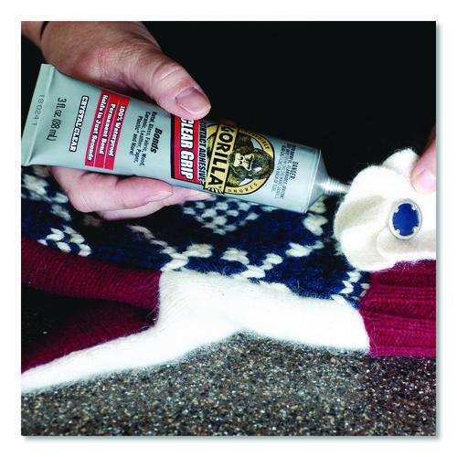 Image of Gorilla® 8040002 Clear Grip Contact Adhesive, 3 oz Tube, Dries Clear