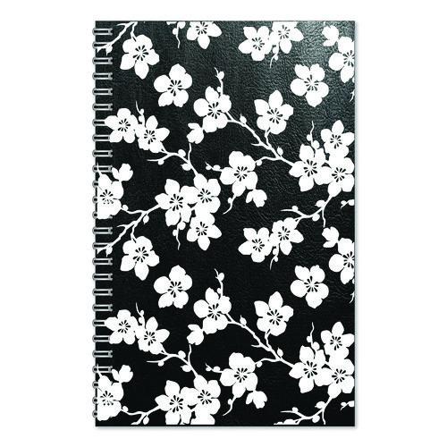 Image of House of Doolittle 2121-52 Recycled Non-Dated Monthly/Weekly Planner, Cherry Blossoms, Black/White Cover, Undated