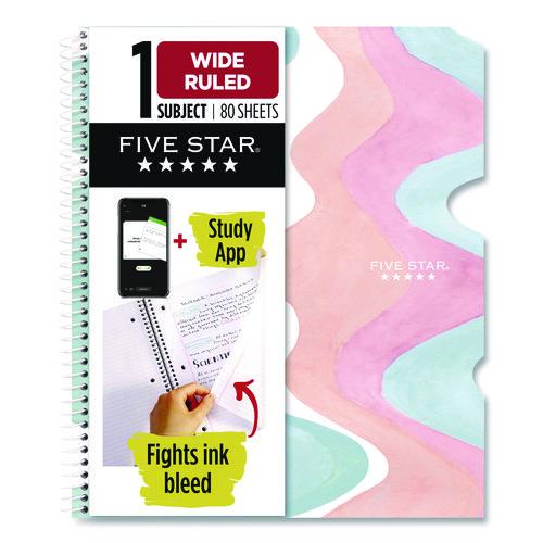 Image of Five Star® 930060 Brushy Moves Spiral Notebook, 1-Subject, Medium/College Rule, Assorted Cover Colors, (80) 11 x 8.5 Sheets, 2/Pack