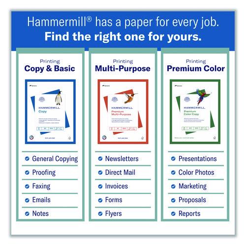 Image of Hammermill® 104604 Premium Laser Print Paper, 98 Bright, 24 lb Bond Weight, 8.5 x 11, White, 500/Ream, 10 Reams/Carton
