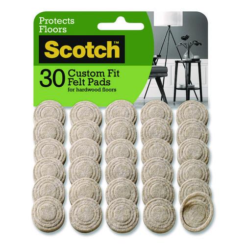 Image of Scotch SP884-NA Custom Fit Felt Pads, 1.5" dia, Beige, 30/Pack