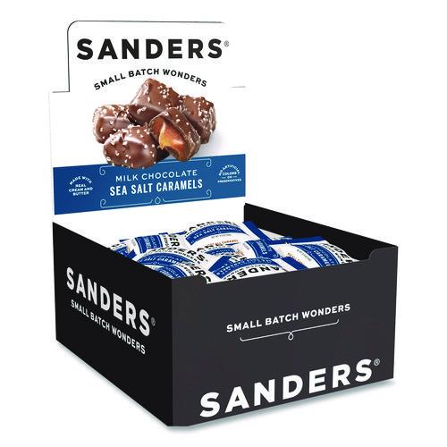 Image of Sanders® KAR27163 Small Batch Wonders Snack-Size Milk Chocolate Sea Salt Caramels, 0.5 oz Individually Wrapped, 48/Box