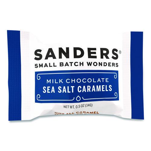 Image of Sanders® KAR27163 Small Batch Wonders Snack-Size Milk Chocolate Sea Salt Caramels, 0.5 oz Individually Wrapped, 48/Box