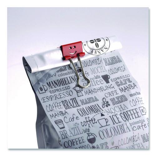 Image of Officemate 31090 Smiling Face Binder Clips, Small, Assorted Colors, 42/Pack