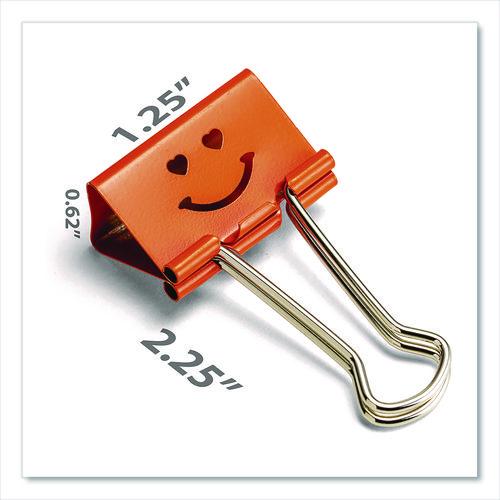 Image of Officemate 31095 Smiling Face Binder Clips, Medium, Assorted Colors, 36/Pack