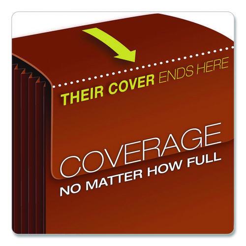 Image of Pendaflex® 73186 Extra-Wide Expanding Wallet, 5.25" Expansion, 1 Section, Flap/Elastic Cord Closure, Letter Size, Redrope, 10/Box
