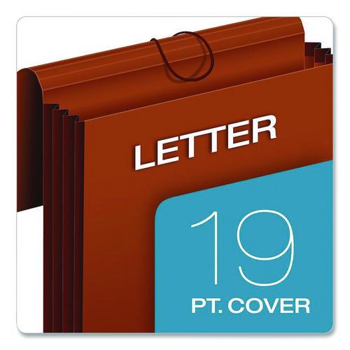 Image of Pendaflex® 73186 Extra-Wide Expanding Wallet, 5.25" Expansion, 1 Section, Flap/Elastic Cord Closure, Letter Size, Redrope, 10/Box