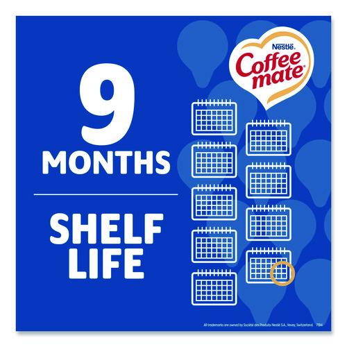 Image of Coffee mate® 12461537 Plant-Based Almond Milk Non-Dairy Liquid Creamer Singles, Natural Vanilla, 0.38 oz Mini Cups, 200/Carton