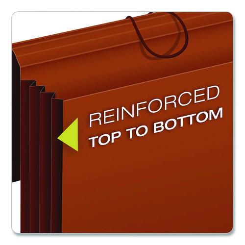 Image of Pendaflex® 73186 Extra-Wide Expanding Wallet, 5.25" Expansion, 1 Section, Flap/Elastic Cord Closure, Letter Size, Redrope, 10/Box