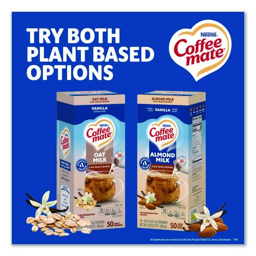 Image of Coffee mate® 12461537 Plant-Based Almond Milk Non-Dairy Liquid Creamer Singles, Natural Vanilla, 0.38 oz Mini Cups, 200/Carton