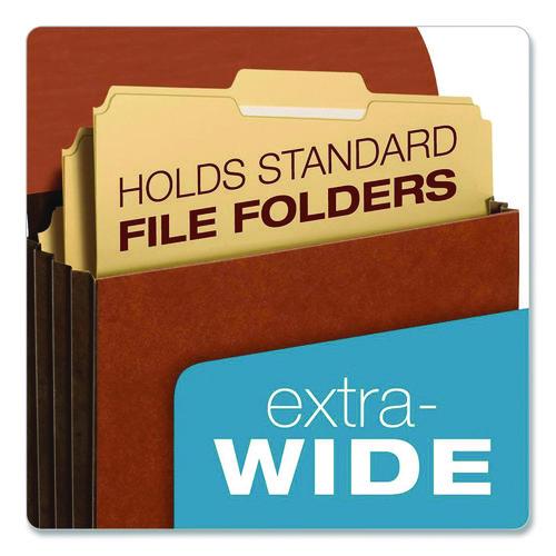 Image of Pendaflex® 73186 Extra-Wide Expanding Wallet, 5.25" Expansion, 1 Section, Flap/Elastic Cord Closure, Letter Size, Redrope, 10/Box