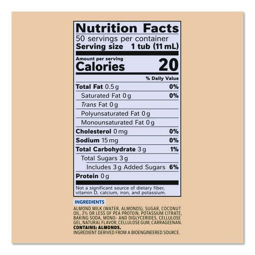 Image of Coffee mate® 12461537 Plant-Based Almond Milk Non-Dairy Liquid Creamer Singles, Natural Vanilla, 0.38 oz Mini Cups, 200/Carton