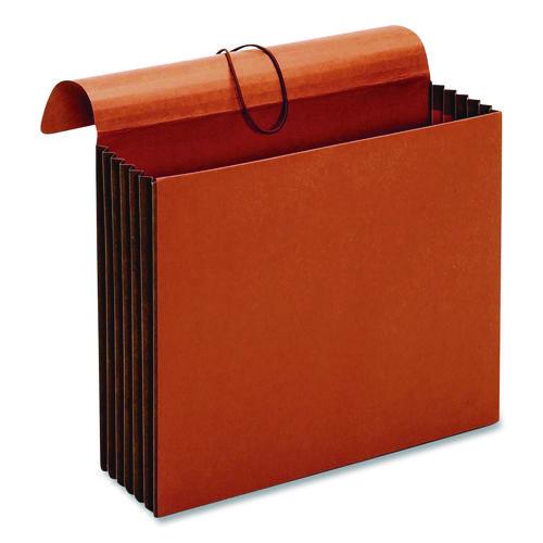 Image of Pendaflex® 73186 Extra-Wide Expanding Wallet, 5.25" Expansion, 1 Section, Flap/Elastic Cord Closure, Letter Size, Redrope, 10/Box