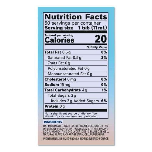 Image of Coffee mate® 12536842 Plant-Based Oat Milk Liquid Creamers, Natural Vanilla, 0.38 oz Mini Cups, 50/Box