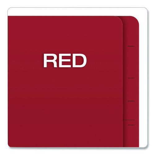Image of Pendaflex® H1150R Pressboard End Tab Classification Folders, Straight Tab, Expands 1.75", 1 Divider, 4 Fasteners, Letter Size, Red, 10/Box