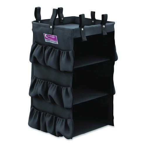 Image of Suncast Commercial® HKCBAG03D 3-Sided Hanging Bag with Shelves for Suncast Commercial HKC1000/HKC2000 Housekeeping Carts, 25.4 gal, 15.7 x 12.4 x 30, Black