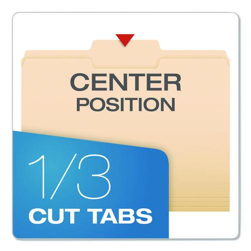Image of Pendaflex® R752 1/3-2 Reinforced Top Tab Manila File Folders, 1/3-Cut Tabs: Center Position, Letter Size, Manila, 100/Box