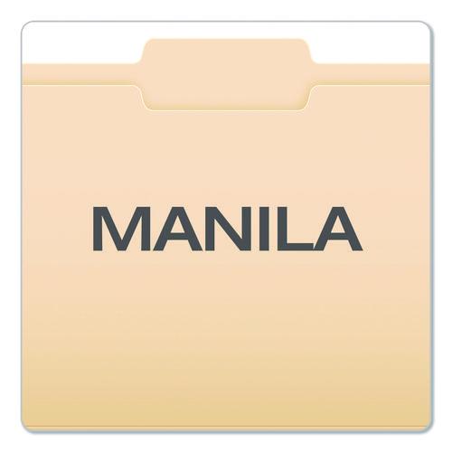 Image of Pendaflex® R752 1/3-2 Reinforced Top Tab Manila File Folders, 1/3-Cut Tabs: Center Position, Letter Size, Manila, 100/Box