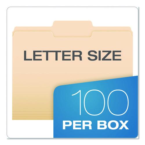Image of Pendaflex® R752 1/3-2 Reinforced Top Tab Manila File Folders, 1/3-Cut Tabs: Center Position, Letter Size, Manila, 100/Box