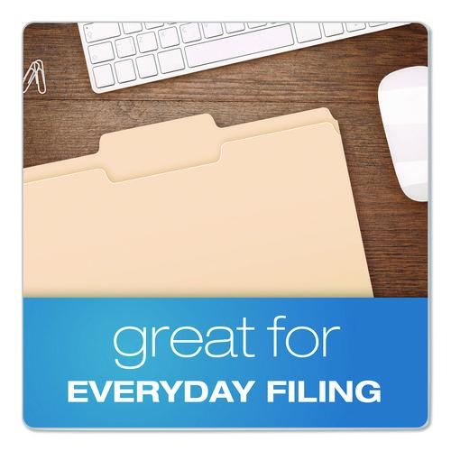 Image of Pendaflex® R752 1/3-2 Reinforced Top Tab Manila File Folders, 1/3-Cut Tabs: Center Position, Letter Size, Manila, 100/Box