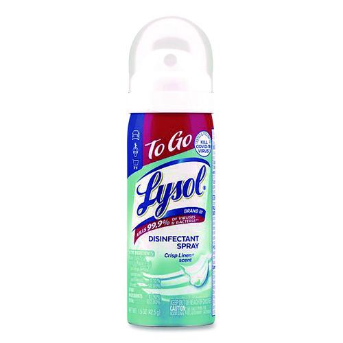 Image of LYSOLÂ® Brand Disinfectant Spray To Go, Crisp Linen Scent, 1.5 oz, Aerosol Spray