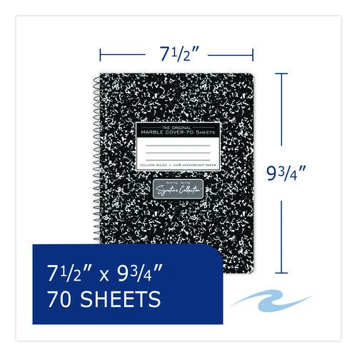Image of Roaring Spring® 10111 Signature Collection Spiralbound Composition Book, Medium/College Rule, Black Marble Cover, (70) 9.75 x 7 Sheets
