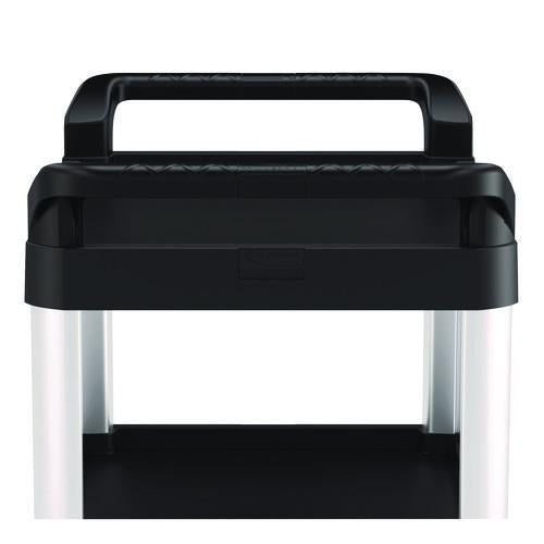 Image of Suncast Commercial® RC2040 Three-Shelf Service Cart, Metal/Plastic, 3 Shelves, 300 lb Capacity, 20" x 39.85" x 38.17", Black