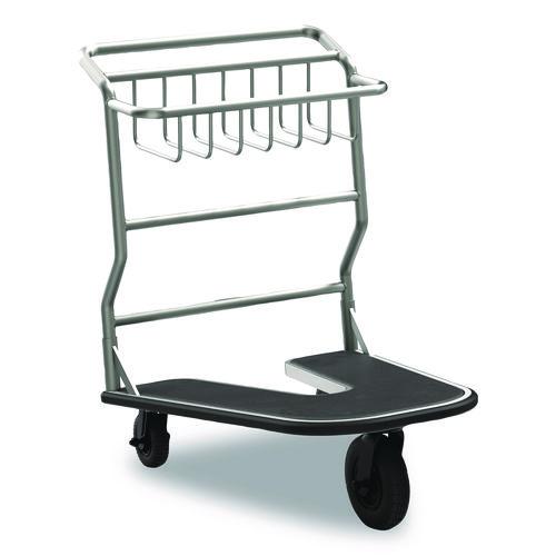 Image of Suncast Commercial® MLCNR600 Nesting Luggage Cart with Rubber Platform, Capacity, 300 lb Capacity, 27 x 37 x 37.5, Silver/Black