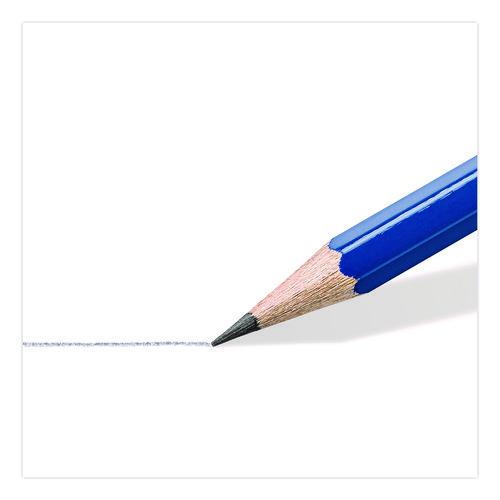 Image of Staedtler® 13246C250 Pre-Sharpened Wooden Pencils with (20) Block Erasers, HB #2 Black Lead, Blue Barrel, 250/Pack