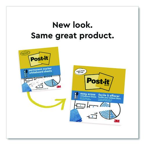 Image of Post-it® FWS-SHEETS-2PK Easy-Erase Whiteboard Sheets, Plastic Surface, 9.1 x 9.1, White, 2/Pack