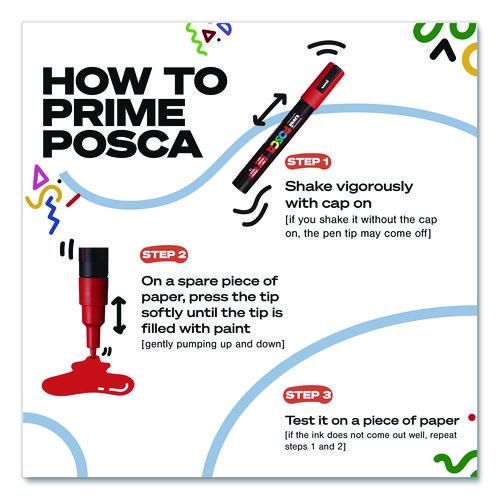 Image of POSCA PC8KWHITE Water-Based Paint Markers, Broad Chisel Tip, White