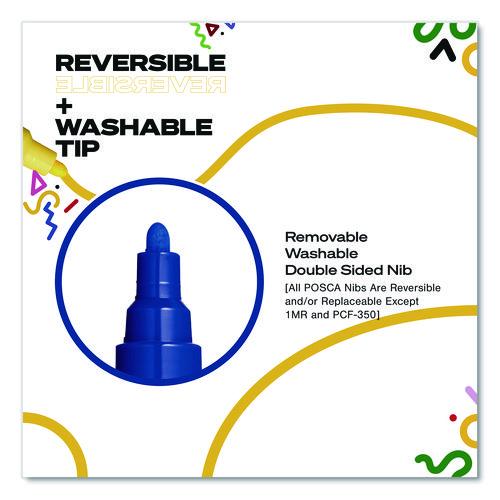 Image of POSCA PC8KWHITE Water-Based Paint Markers, Broad Chisel Tip, White