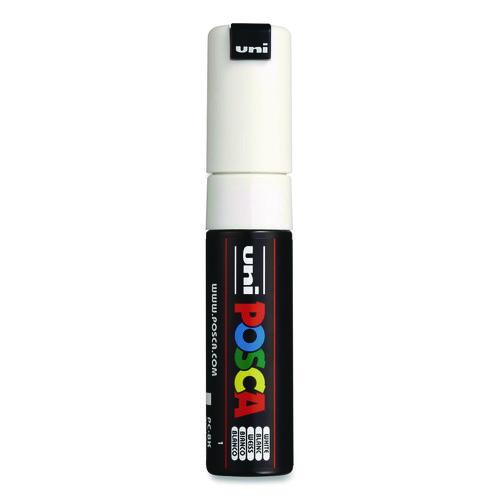 Image of POSCA PC8KWHITE Water-Based Paint Markers, Broad Chisel Tip, White