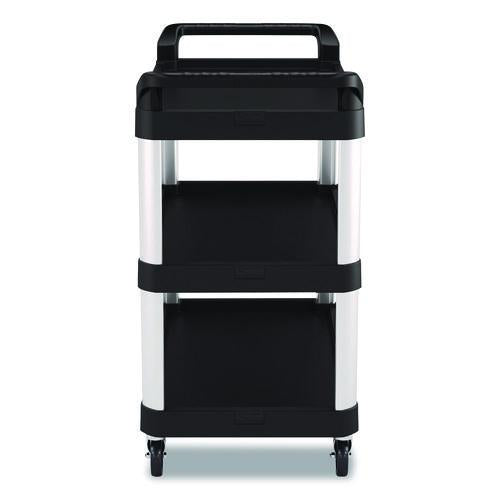 Image of Suncast Commercial® RC2040 Three-Shelf Service Cart, Metal/Plastic, 3 Shelves, 300 lb Capacity, 20" x 39.85" x 38.17", Black
