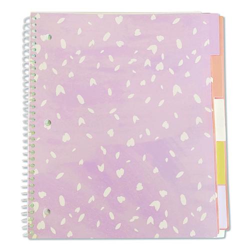 Image of Carolina Pad® 17504 Silver Lining Five-Subject Spiral Notebook, Medium/College Rule, Randomly Assorted Cover Color/Design, (150) 11 x 9 Sheets