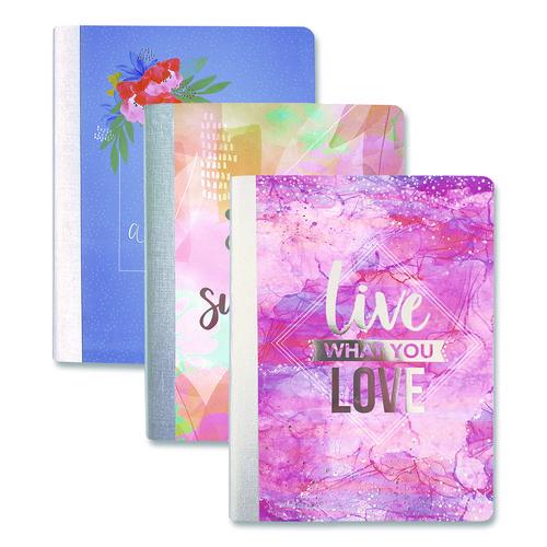 Image of Carolina Pad® 25007 Silver Lining Composition Book, Medium/College Rule, Randomly Assorted Cover Color, (100) 9.84 x 7.67 Sheets