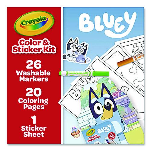 Image of Crayola® 04-1235 Bluey Color and Sticker Kit, Includes 26 Markers, Ages 5 and Up, 20 Pages