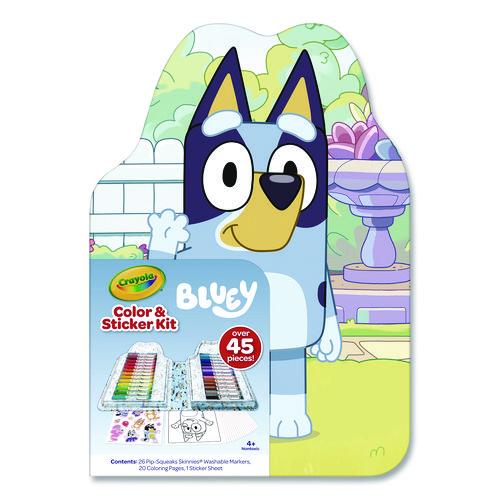 Image of Crayola® 04-1235 Bluey Color and Sticker Kit, Includes 26 Markers, Ages 5 and Up, 20 Pages