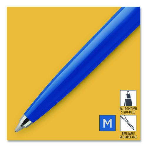 Image of ParkerÂ® Jotter Ballpoint Pen, Retractable, Medium 0.7 mm, Blue Ink, Royal Blue/Chrome Barrel