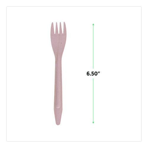 Image of Eco-Products® EP-S212-W Wood Cutlery, General Purpose Fork, Natural, 500/Carton