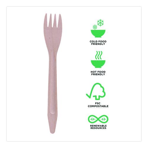 Image of Eco-Products® EP-S212-W Wood Cutlery, General Purpose Fork, Natural, 500/Carton