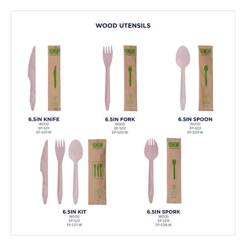 Image of Eco-Products® EP-S212-W Wood Cutlery, General Purpose Fork, Natural, 500/Carton