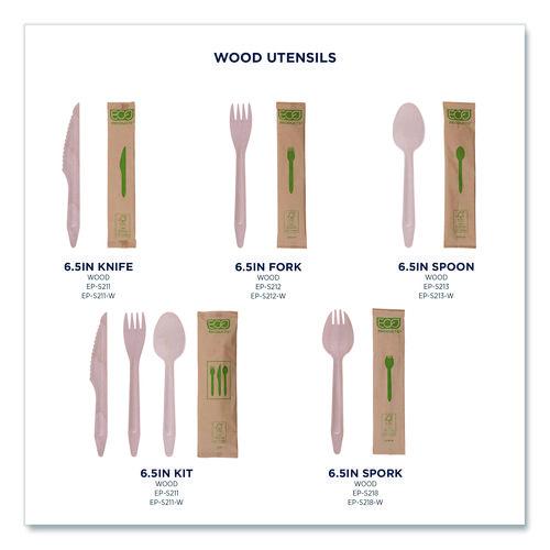 Image of Eco-Products® EP-S213-W Wood Cutlery, General Purpose Spoon, Natural, 500/Carton