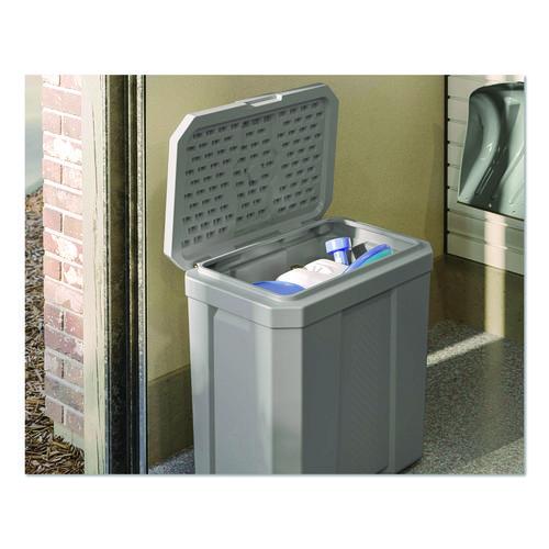 Image of Suncast® BMBX300D Salt Box, 28 gal, 23.75 x 15.75 x 23.75. Dove Gray