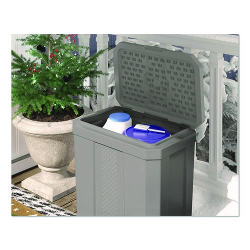 Image of Suncast® BMBX300D Salt Box, 28 gal, 23.75 x 15.75 x 23.75. Dove Gray